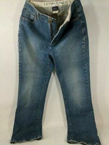 Lands' End Classic Boot Leg Stretch Denim Jeans Women's Size 8 32 inseam